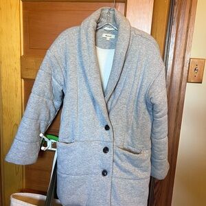 Madewell Light Gray Puffer Cardigan